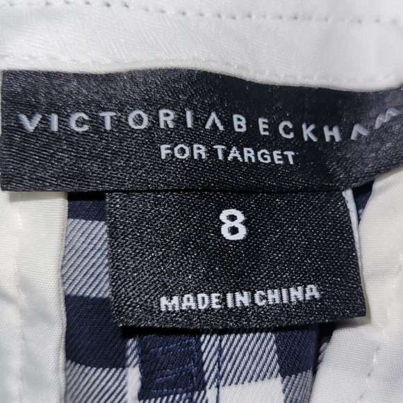 * Victoria Beckham size 8 Gingham plaid cropped pants - Picture 5 of 6